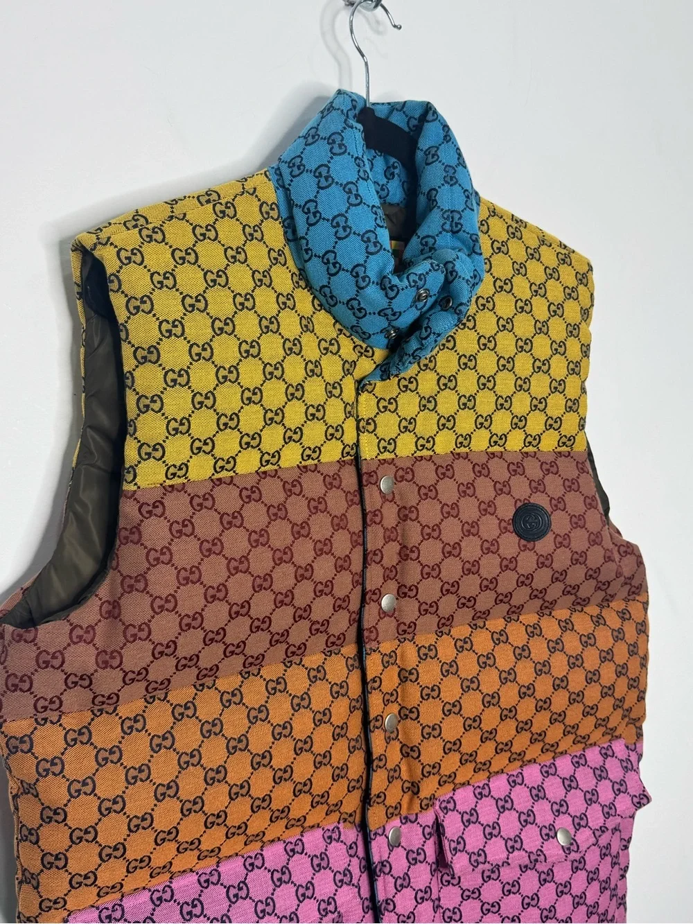 Gucci - GG Jacquard Cotton Blend Canvas Down Vest Multicolor Men’s IT 48/US M